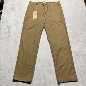 NWT Faherty Men's XL 37x32 Brown Dune Utility Pants Organic Cotton MSRP $168